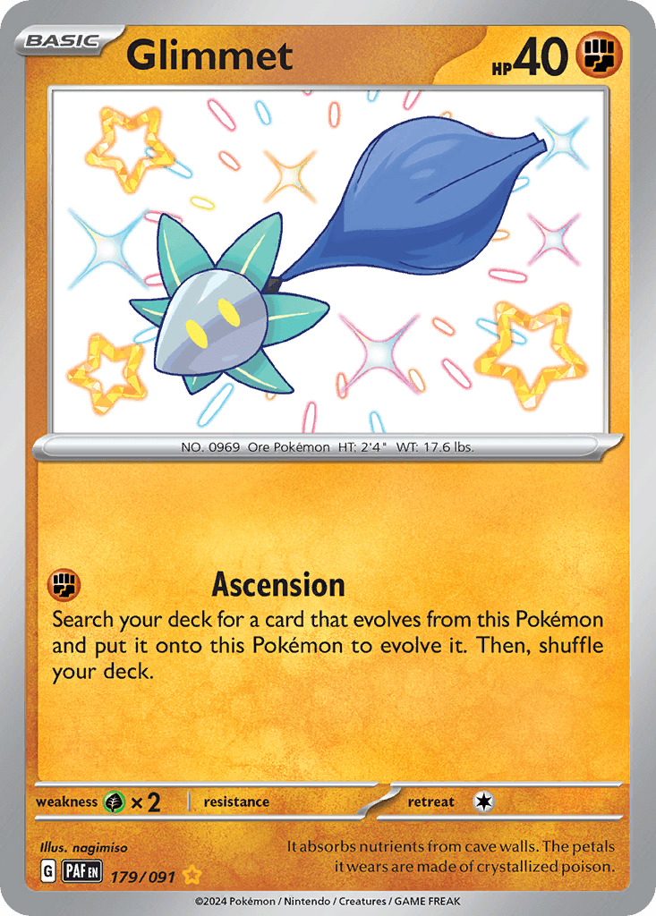 Glimmet Paldean Fates card