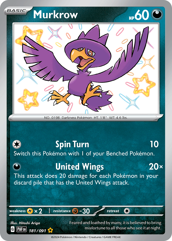 Murkrow Paldean Fates card