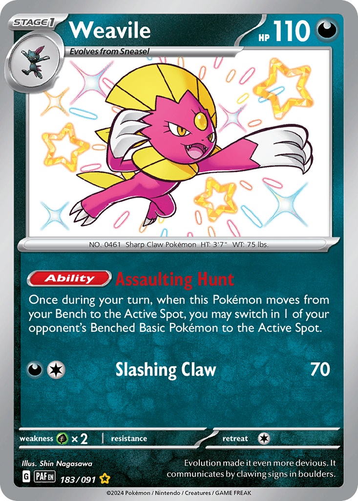 Weavile Paldean Fates card