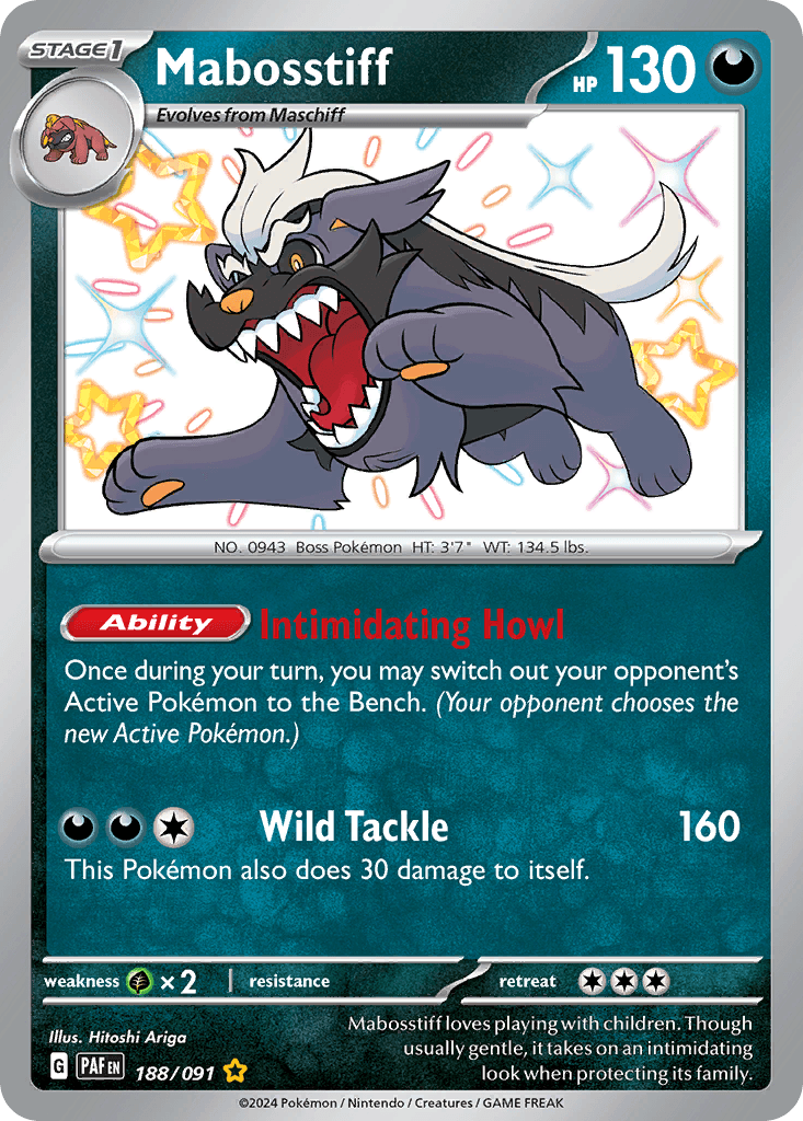 Mabosstiff Paldean Fates card