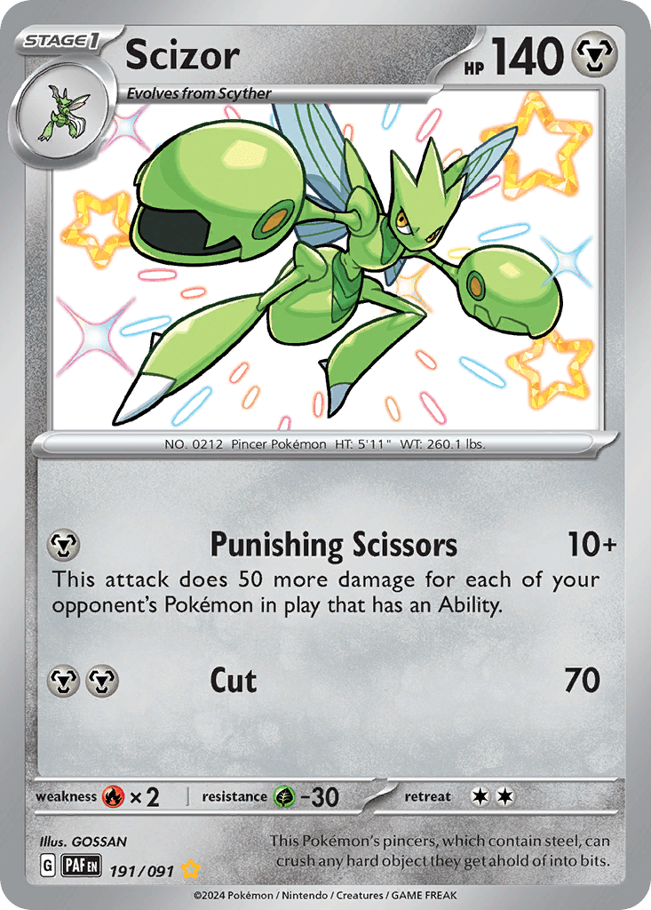 Scizor Paldean Fates card