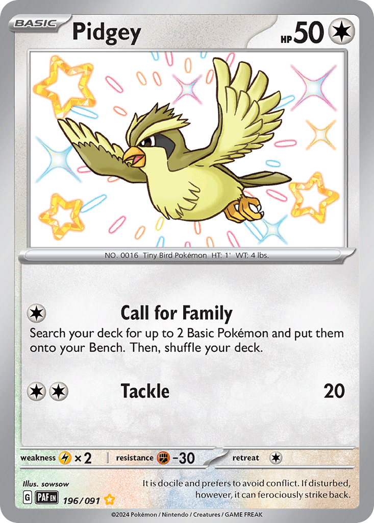 Pidgey Paldean Fates card