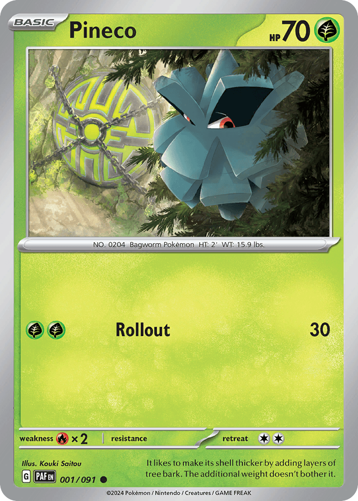 Pineco Paldean Fates card