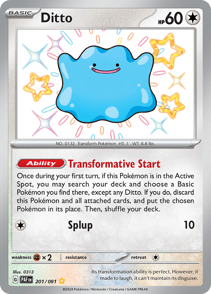 Ditto Paldean Fates card