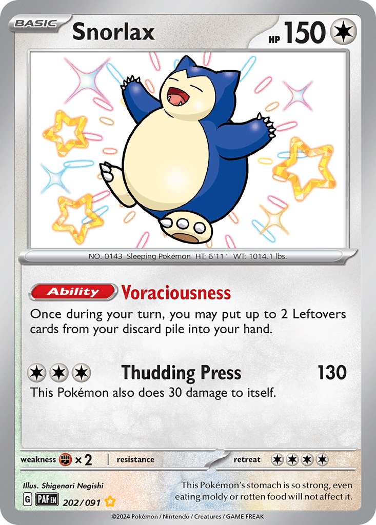 Snorlax Paldean Fates card