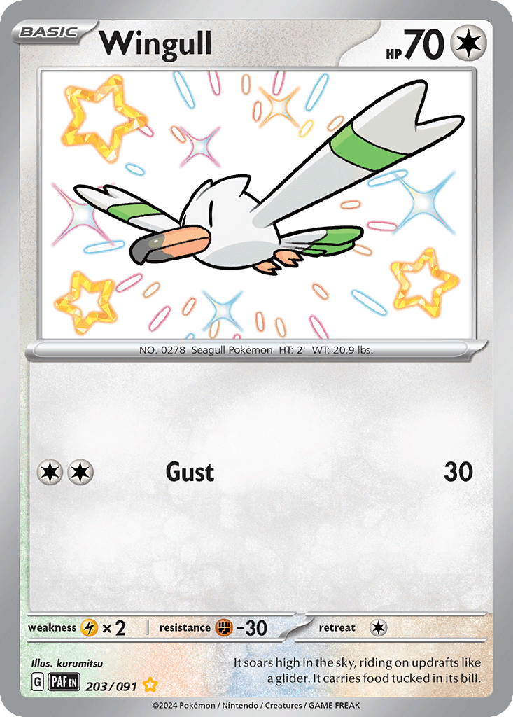 Wingull Paldean Fates card