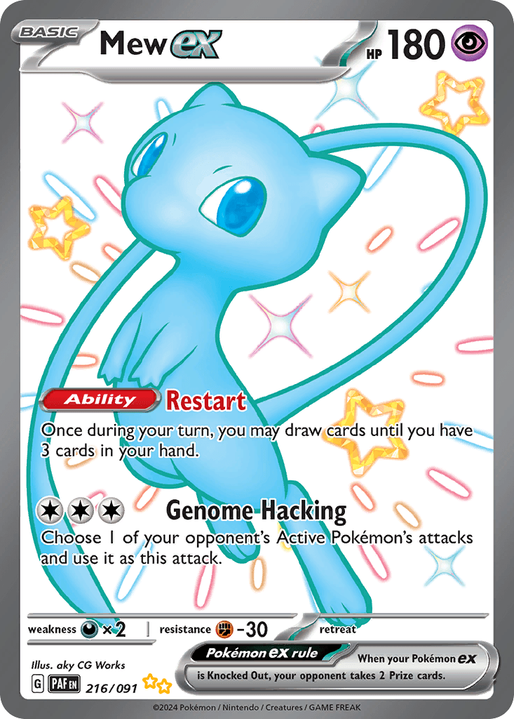 Mew ex Paldean Fates card