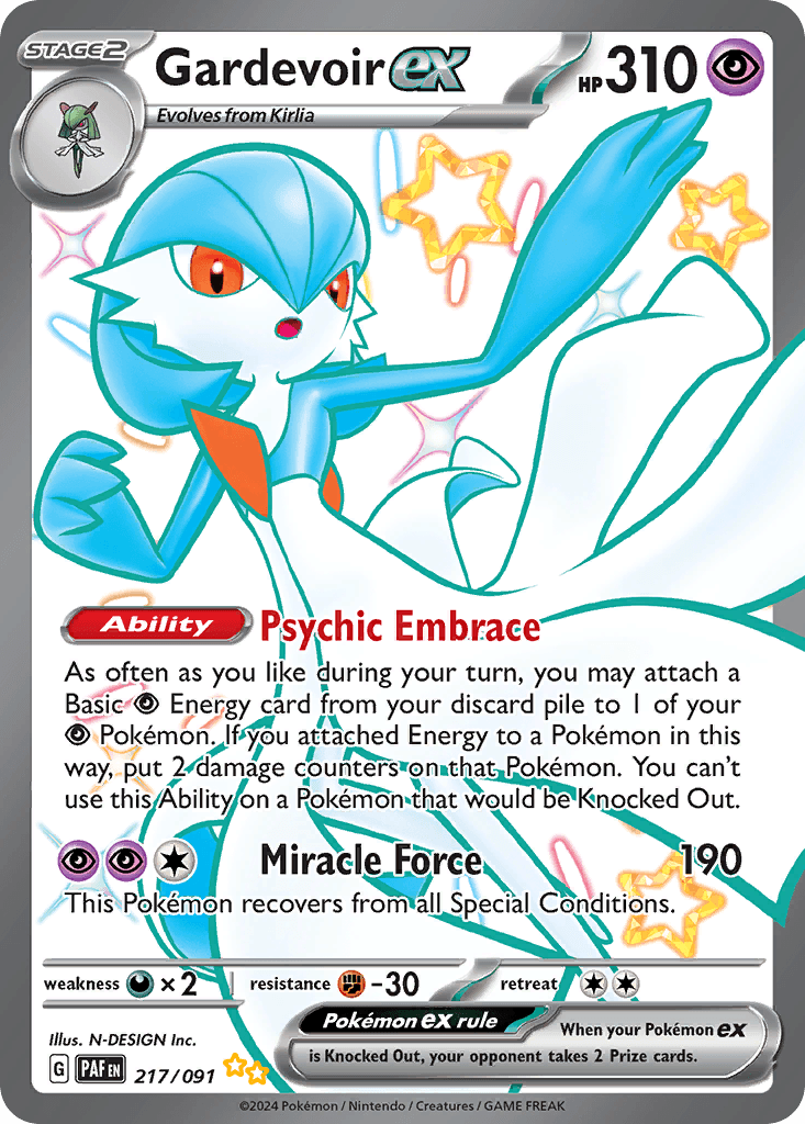Gardevoir ex Paldean Fates card