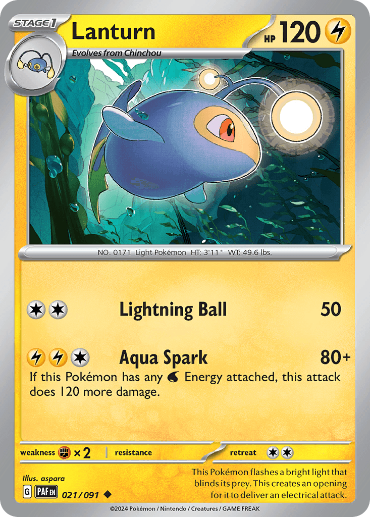 Lanturn Paldean Fates card