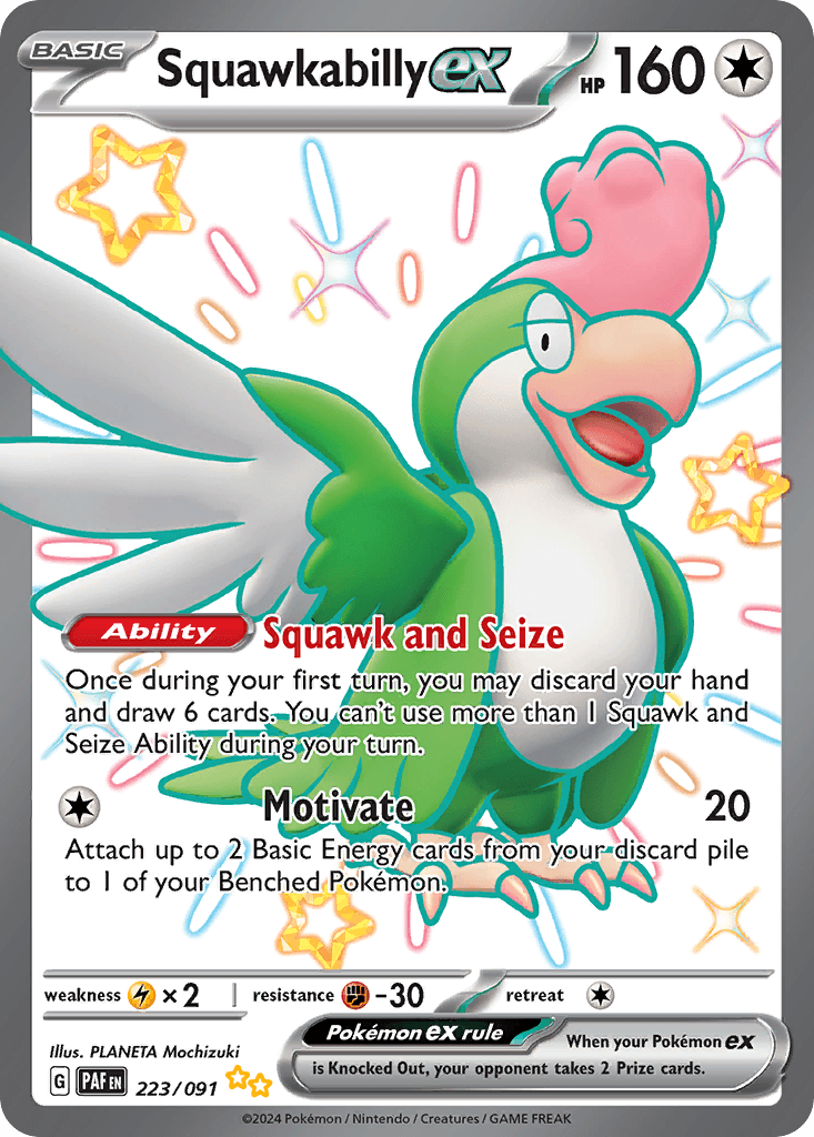 Squawkabilly ex Paldean Fates card
