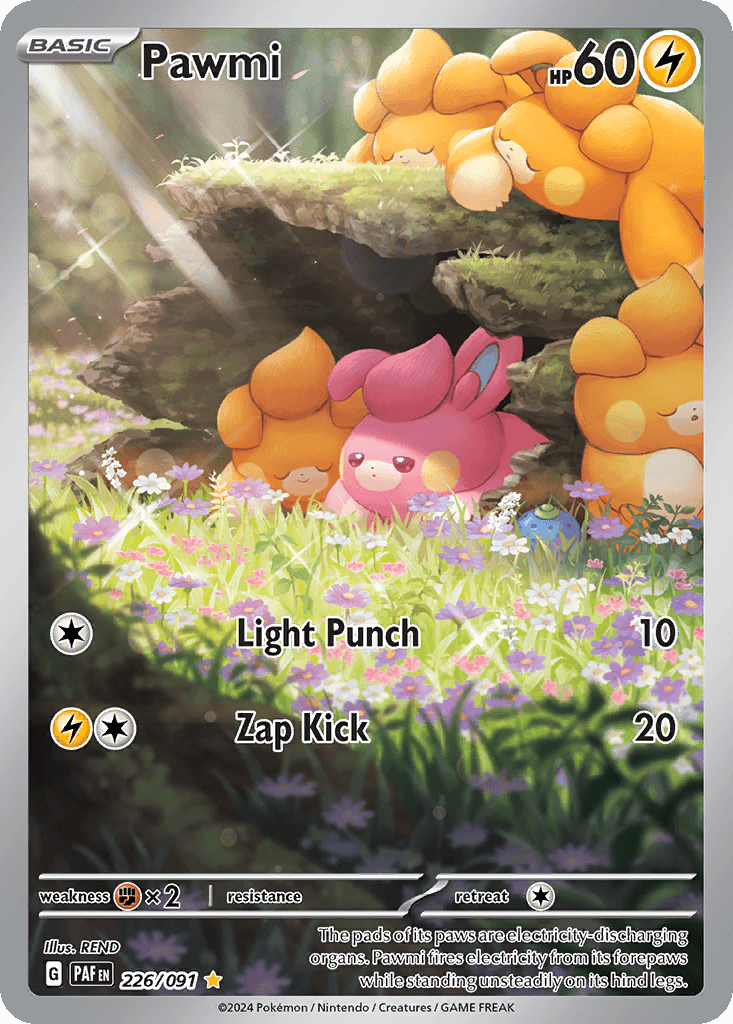 Pawmi Paldean Fates card