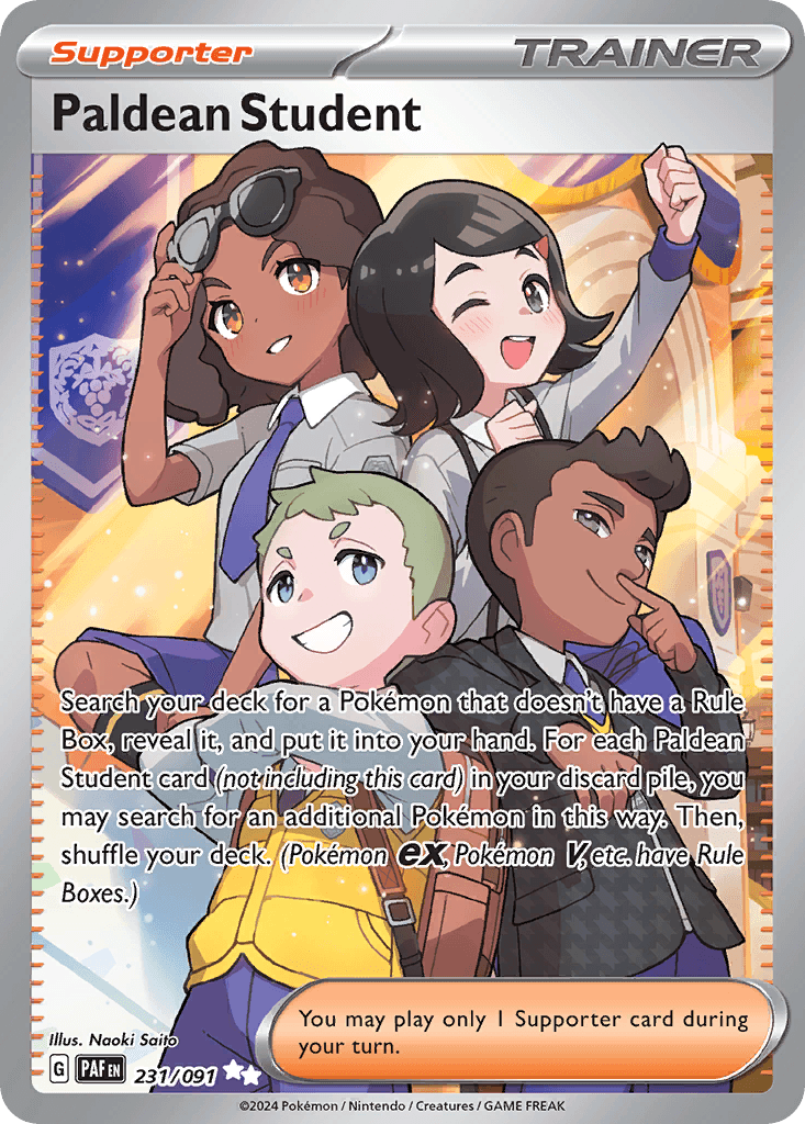 Paldean Student Paldean Fates card