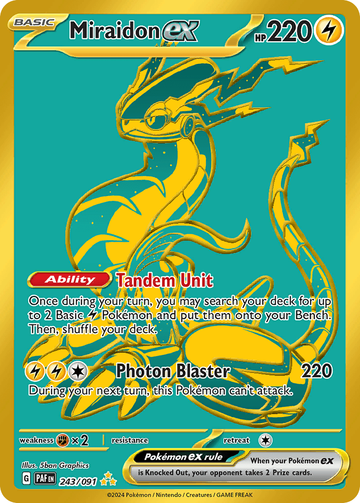 Miraidon ex Paldean Fates card