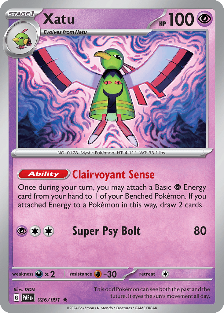 Xatu Paldean Fates card