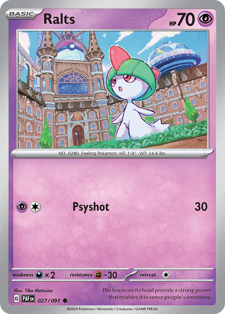 Ralts Paldean Fates card