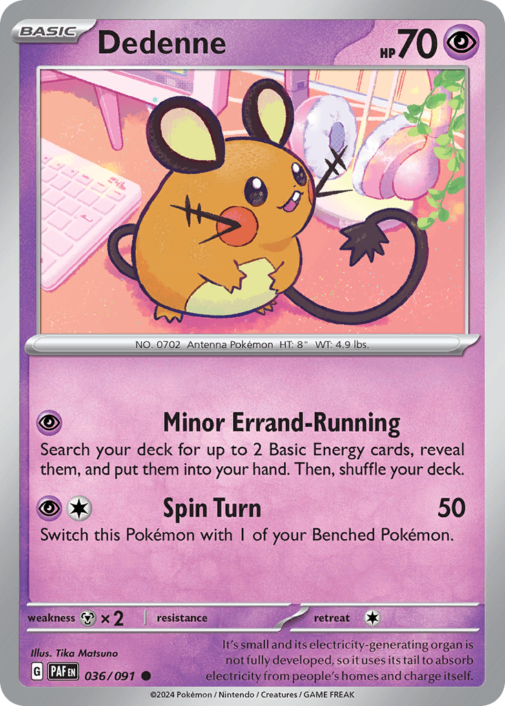 Dedenne Paldean Fates card