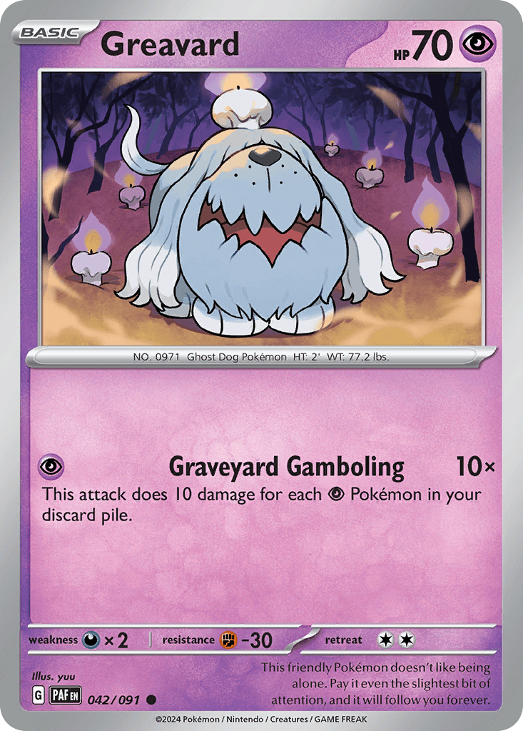Greavard Paldean Fates card