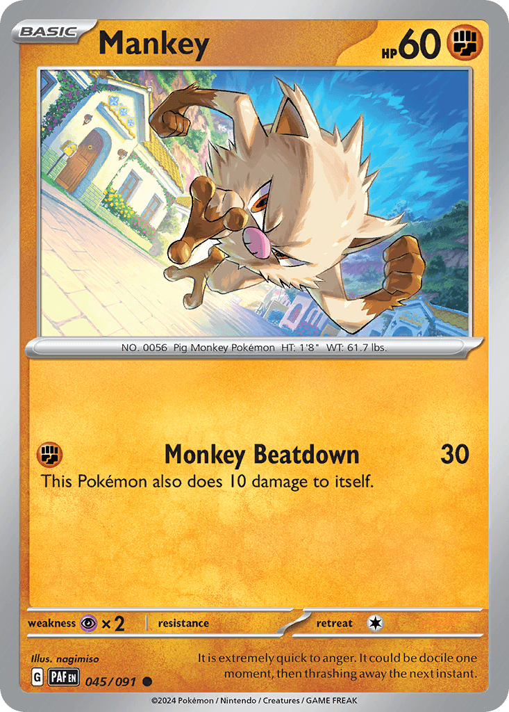 Mankey Paldean Fates card