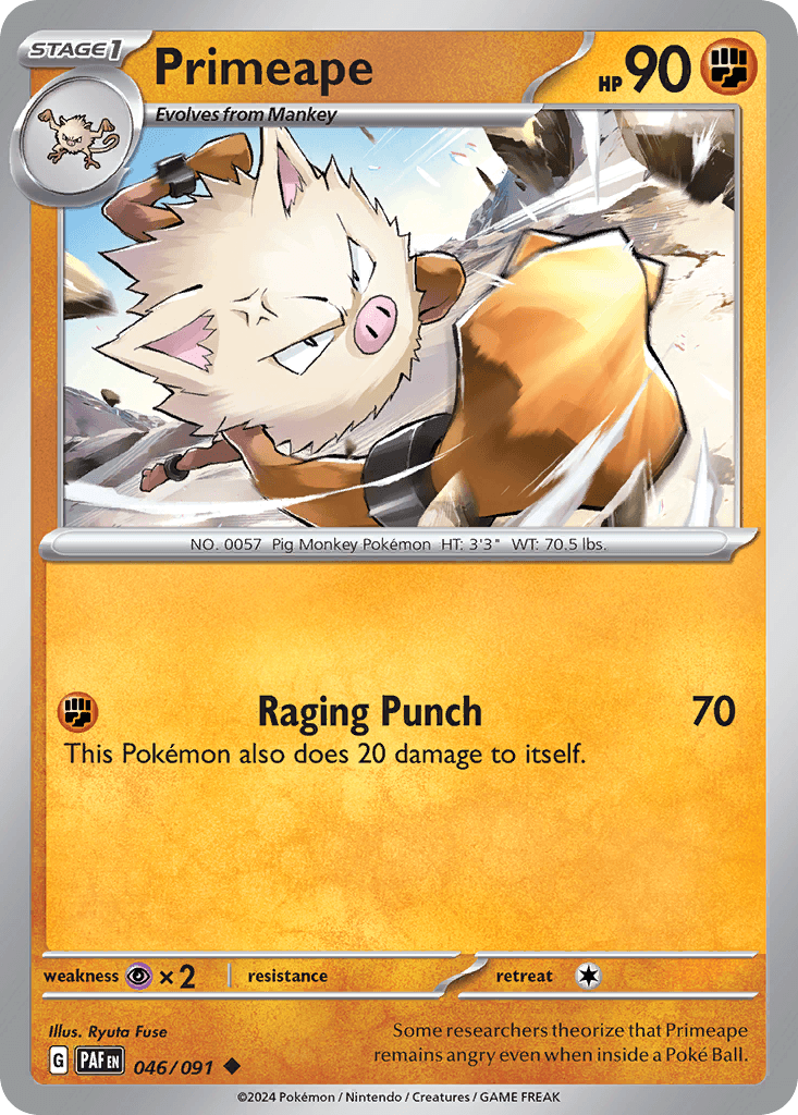 Primeape Paldean Fates card