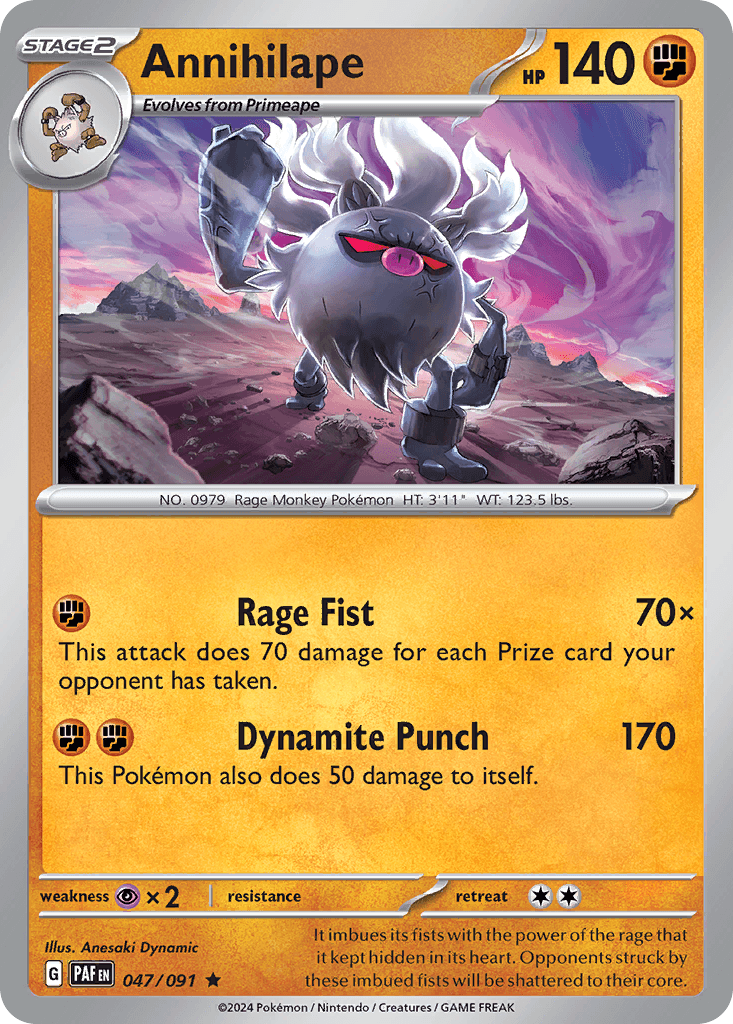 Annihilape Paldean Fates card
