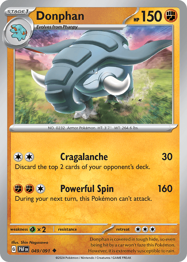 Donphan Paldean Fates card
