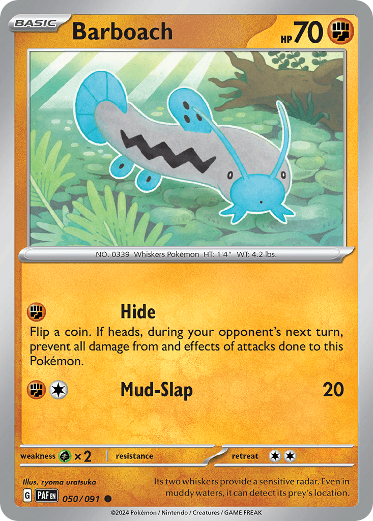 Barboach Paldean Fates card