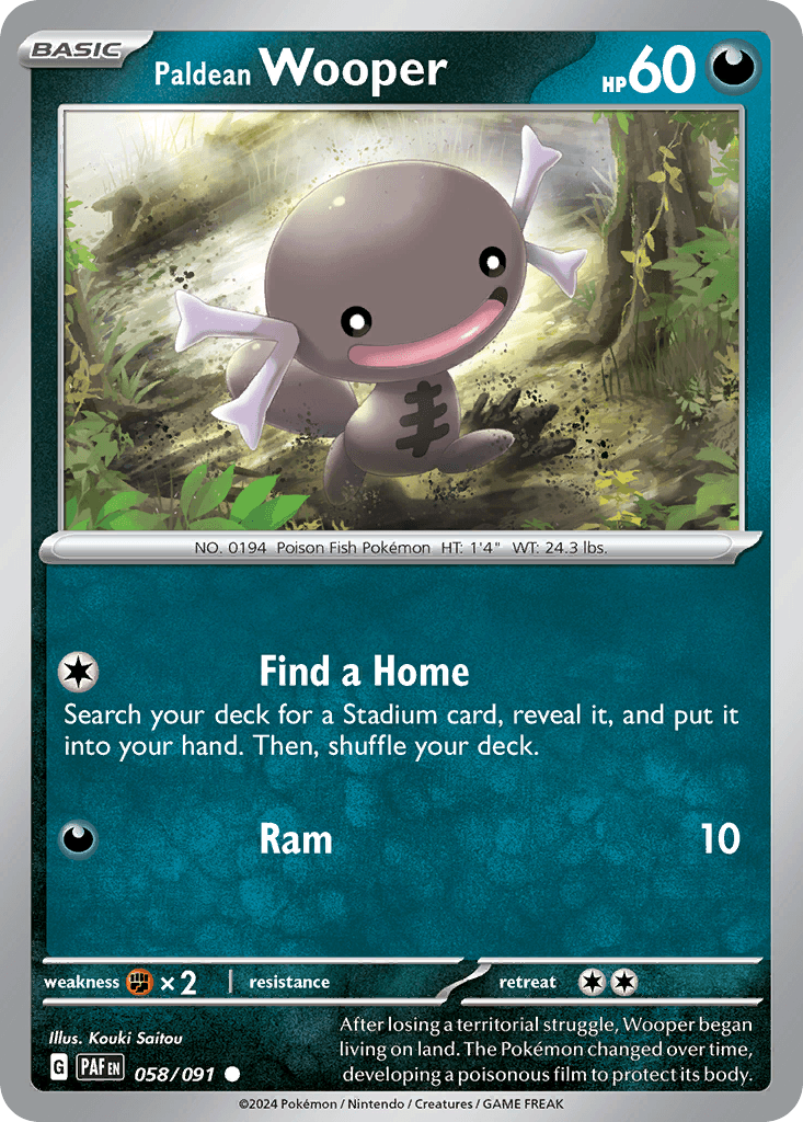 Paldean Wooper Paldean Fates card