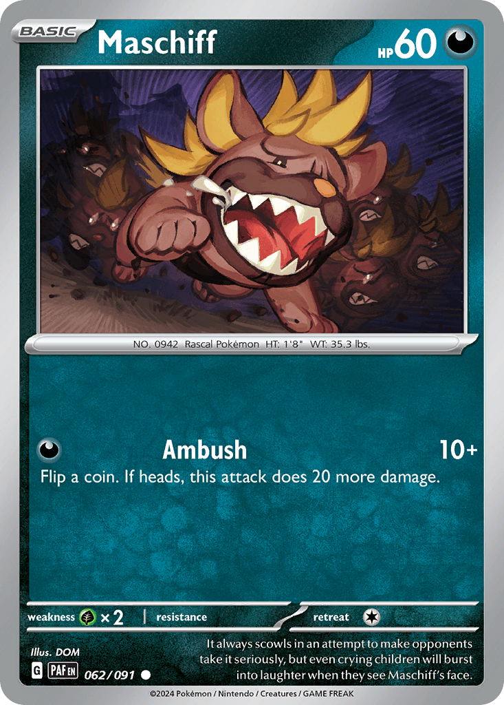 Maschiff Paldean Fates card