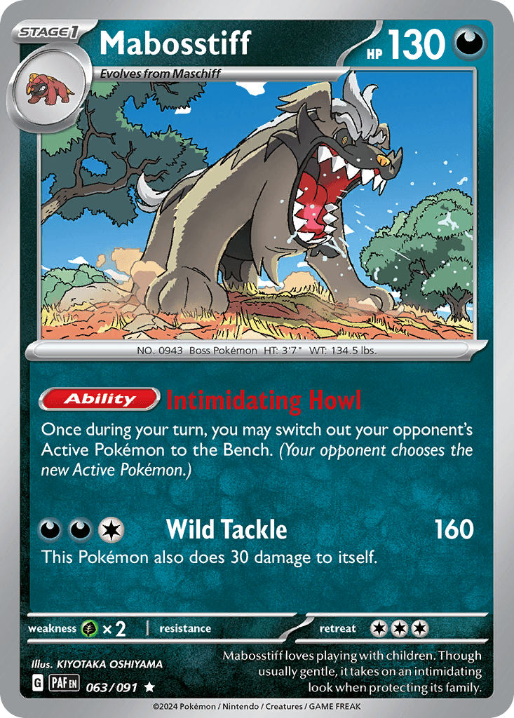 Mabosstiff Paldean Fates card