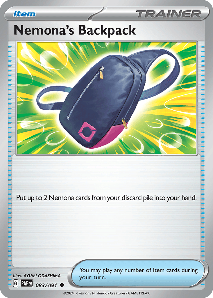 Nemona's Backpack Paldean Fates card