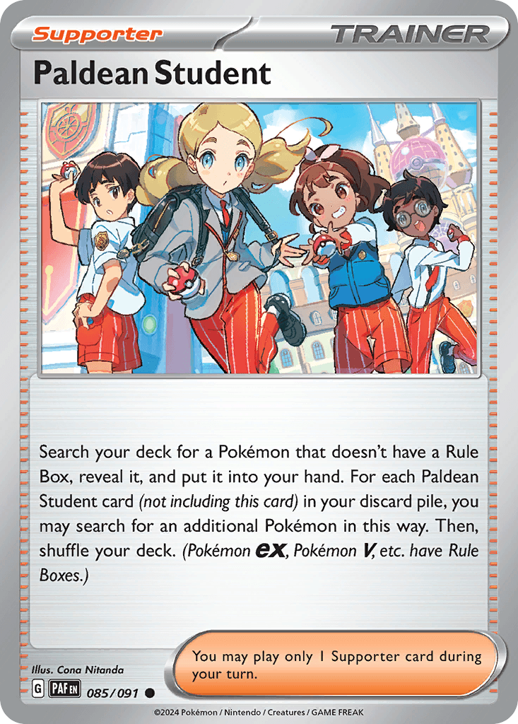 Paldean Student Paldean Fates card