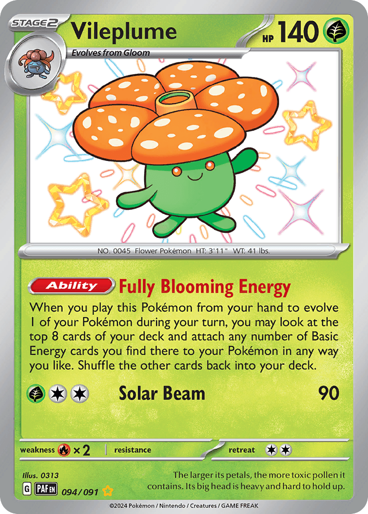 Vileplume Paldean Fates card