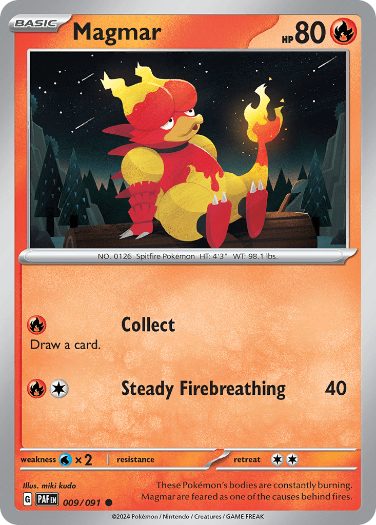 Magmar Paldean Fates card