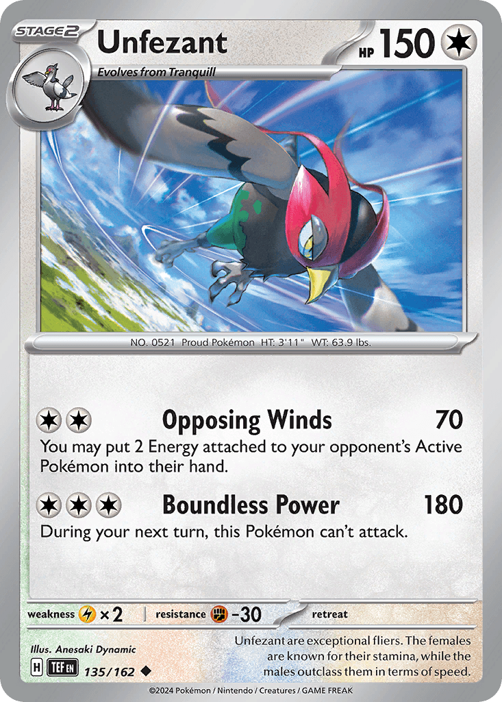 Unfezant Temporal Forces card