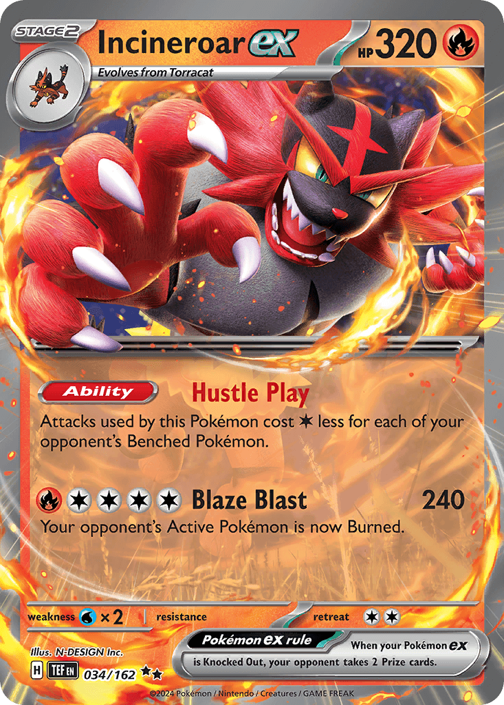 Incineroar ex Temporal Forces card
