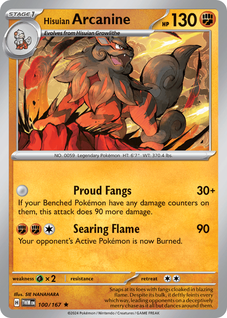 Hisuian Arcanine Twilight Masquerade card