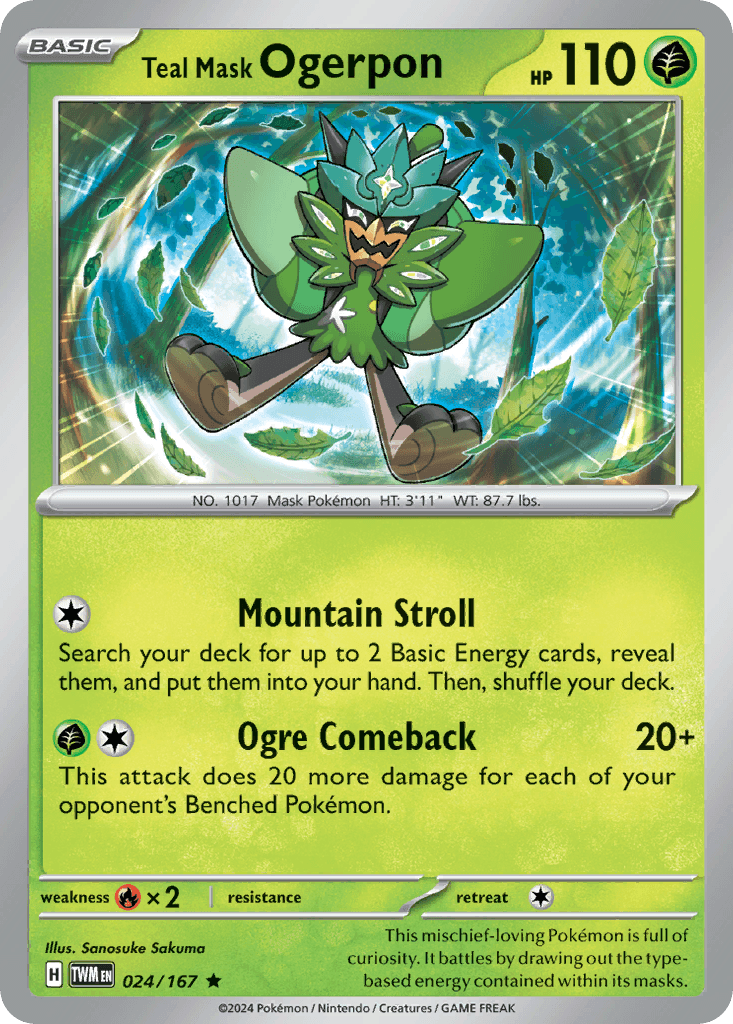 Teal Mask Ogerpon Twilight Masquerade card