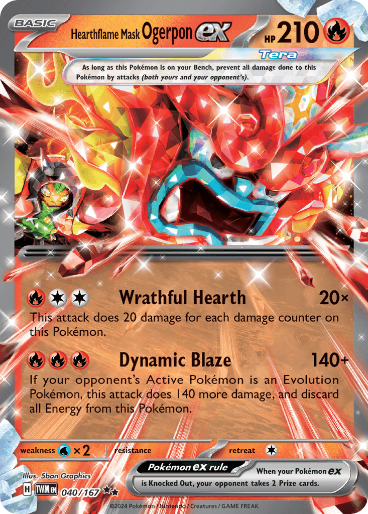 Hearthflame Mask Ogerpon ex Twilight Masquerade card