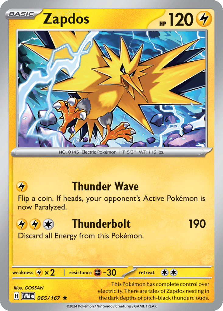 Zapdos Twilight Masquerade card