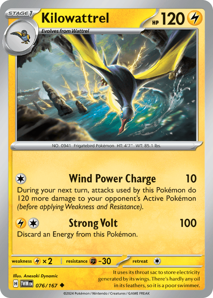 Kilowattrel Twilight Masquerade card