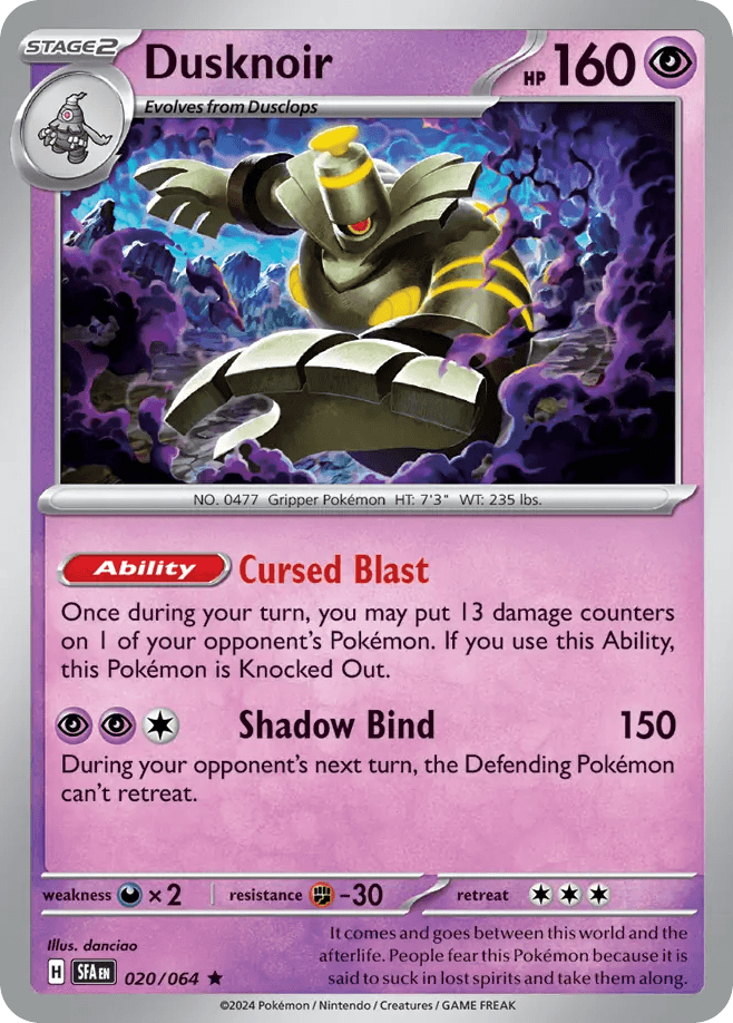 Dusknoir Shrouded Fable card