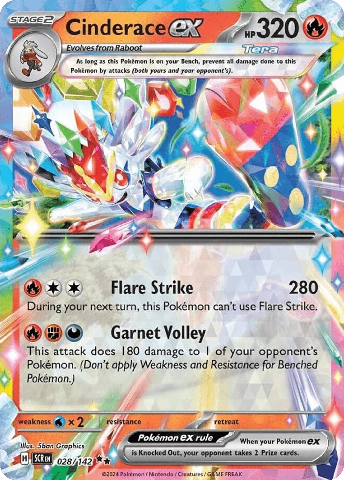 Cinderace ex Stellar Crown card