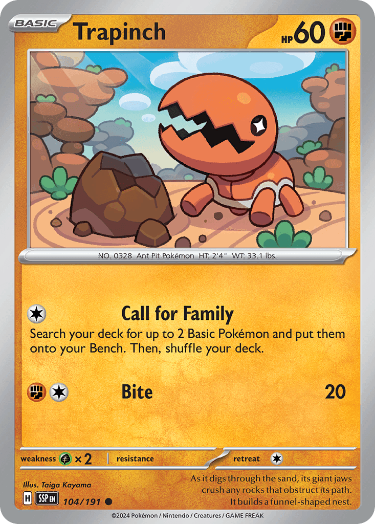 Trapinch Surging Sparks card