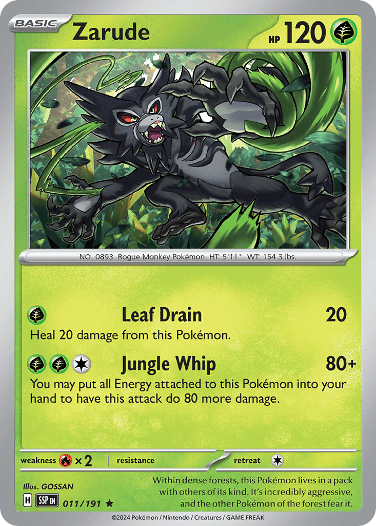 Zarude Surging Sparks card