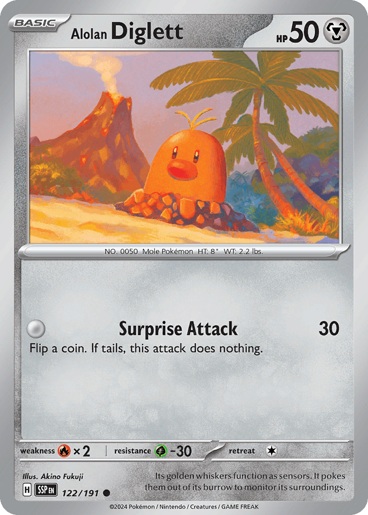 Alolan Diglett Surging Sparks card