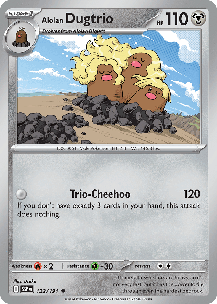 Alolan Dugtrio Surging Sparks card