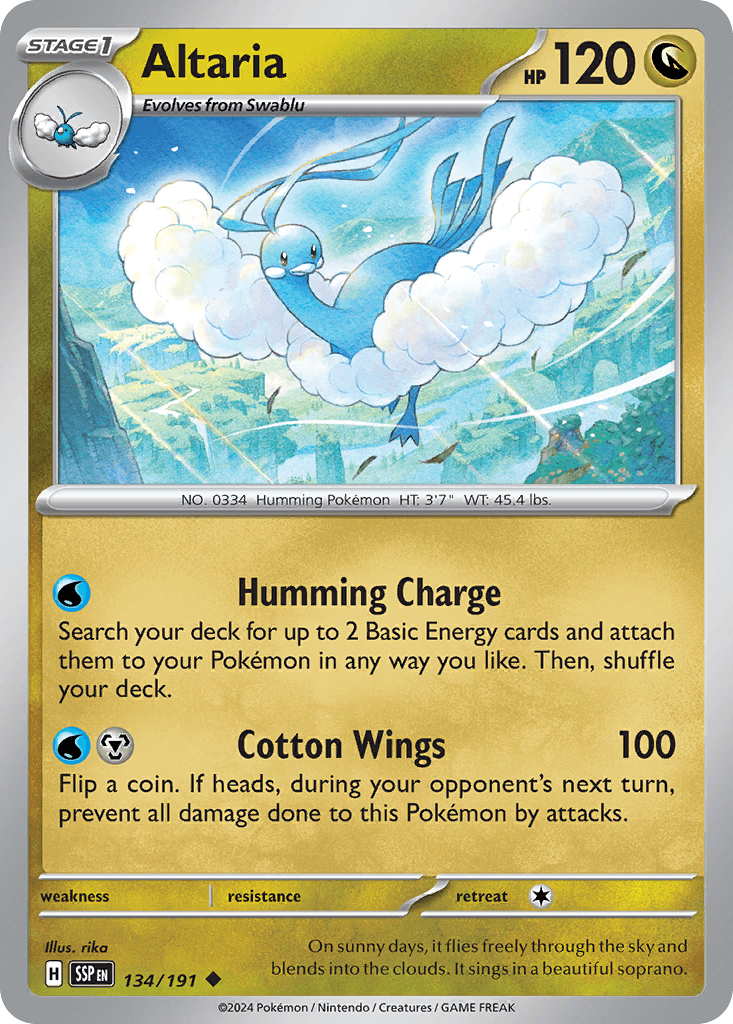 Altaria Surging Sparks card