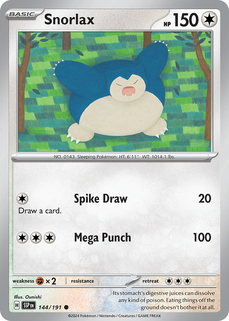 Snorlax Surging Sparks card
