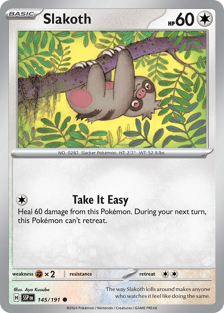 Slakoth Surging Sparks card