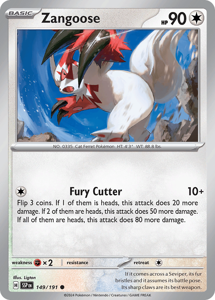 Zangoose Surging Sparks card